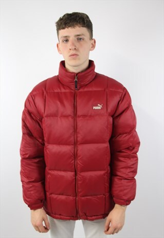 VINTAGE PUMA RED PUFFER JACKET
