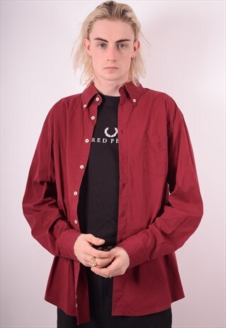 FILA MENS VINTAGE SHIRT XL MAROON 90S