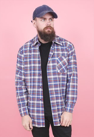 VINTAGE CHECK FLANNEL SHIRT /R10071