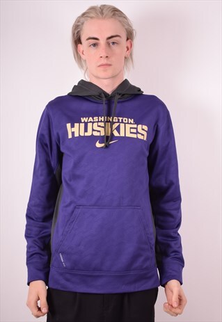 NIKE MENS VINTAGE WASHINGTON HUSKIES HOODIE JUMPER SMALL 90S