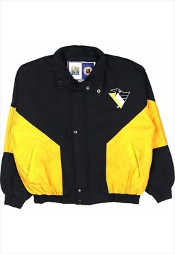 Unknown 90's NHL Penguins Zip Up Puffer Jacket Large Black