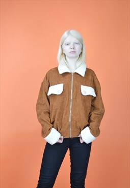 Vintage brown classic bomber jacket