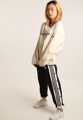 VINTAGE REEBOK SUPER BOWL EMBROIDERED WINDBREAKER SWEATSHIRT