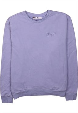 Vintage 90's Fila Sweatshirt Lightweight Crew Neck Blue