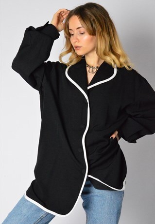 VINTAGE 90S BLACK MINIMALIST BLOUSE