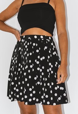 Vintage Y2K Printed Dots Pleated Skirt