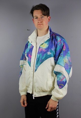 VINTAGE REEBOK FESTIVAL WINDBREAKER SHELL JACKET IN WHITE WI