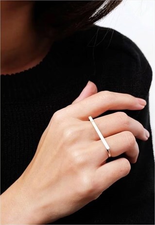 DOUBLE FINGER BAND RING WOMEN STERLING SILVER RING