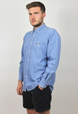 90'S RETRO DENIM EMBROIDERED SHIRT