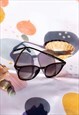 BLACK CLASSIC ROUNDED SQUARE SUNGLASSES