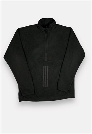 Vintage Adidas black half zip fleece jumper size L
