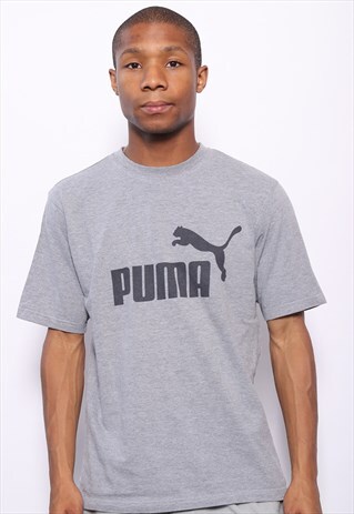 VINTAGE PUMA BIG LOGO T-SHIRT GREY
