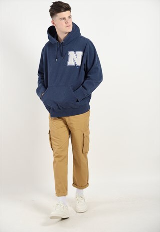 VINTAGE NIKE BIG N LOGO HOODIE NAVY BLUE