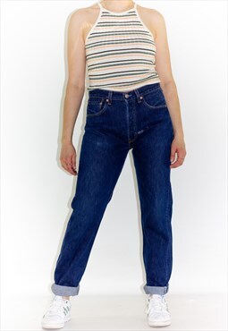 Vintage 90's Indigo Blue Straight Leg Mid Rise Levi Jeans