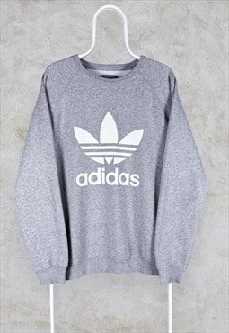 Adidas Originals Sweatshirt Grey Firebird Trefoil Mens Large