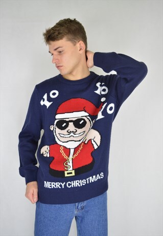 VINTAGE BLUE WINTER CHRISTMAS SWEATSHIRT