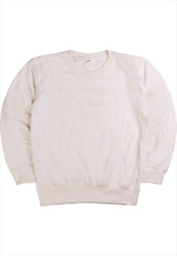 Vintage  Gildan Sweatshirt Plain Heavyweight Crewneck White