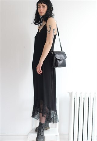 BLACK FISHTAIL FESTIVAL SLIP DRESS