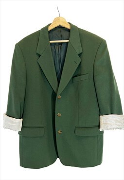 Yves Saint Laurent men's green wool blazer size L
