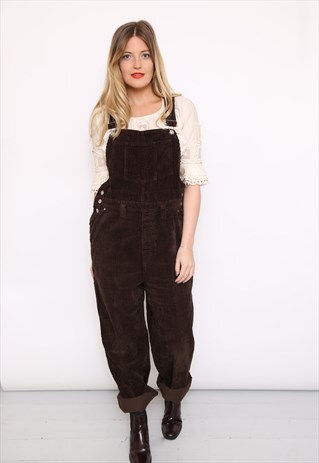VINTAGE 90S BROWN CORD CORDUORY DUNGAREES