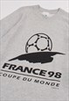 VINTAGE 1998 FRANCE FOOTBALL WORLD CUP SWEATSHIRT IN GREY