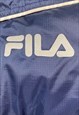 FILA VINTAGE NAVY ZIP-UP RETRO PUFFER JACKET