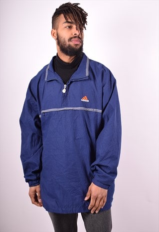 ADIDAS MENS VINTAGE PULLOVER JACKET XL BLUE 90'S