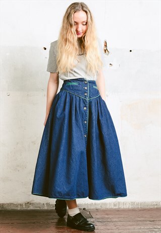 VINTAGE 90S FLARED DENIM SKIRT