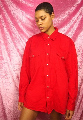 RED DENIM SHIRT