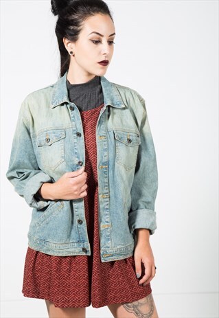 VINTAGE 80S CLASSIC TOMMY HILFIGER BASIC DENIM JACKET/ S1183