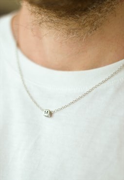 Initial chain necklace for men personalised jewelry for man