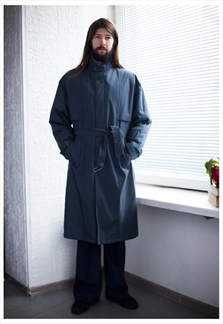 VINTAGE 70'S BLUE/GREY WARM COAT