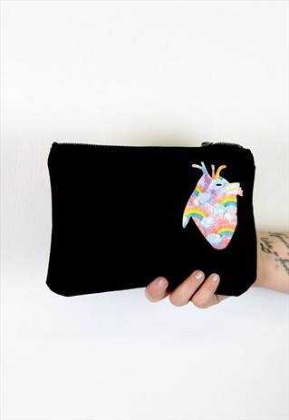 UNICORN HEART BLACK ACCESSORY BAG