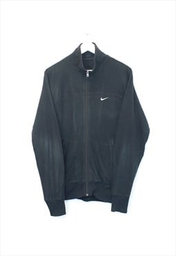 Vintage Nike swoosh logo zip fleece in black. Best fits S