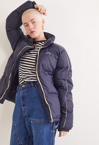 VINTAGE KAPPA PUFFER COAT NAVY