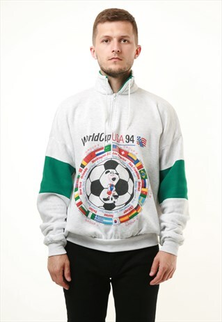 90S VINTAGE OLDSCHOOL WORLDCUP USA 94 1/4 ZIP JUMPER 14805