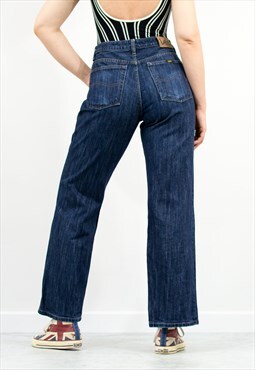 Lee y2k jeans in navy blue straight leg