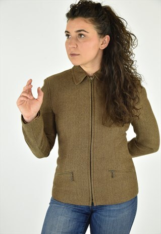 VINTAGE 90'S RALPH LAUREN BROWN TWEED JACKET SIZE 4
