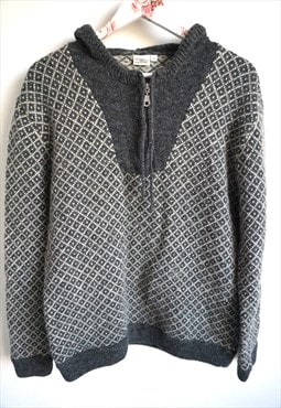 Vintage Norwegian Sweater Jumper Cardigan Wool Pullover