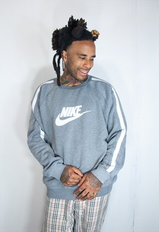 GREY NIKE EMBROIDED SWEATER
