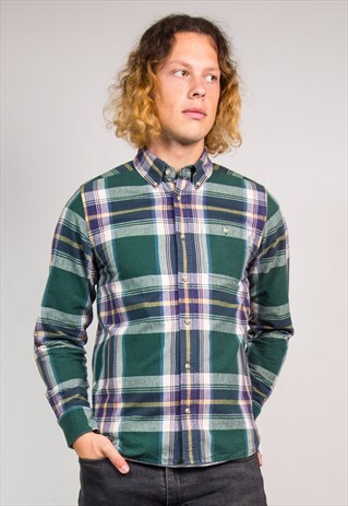 VINTAGE 90'S GREEN CHECK PATTERN CARHARTT SHIRT
