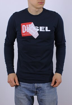 Diesel Long Sleeve T-Shirt Top Big Logo