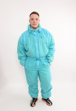 Blue One piece ski suit, vintage 90s snowsuit