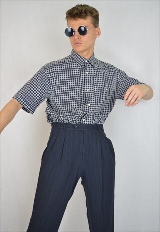 VINTAGE BLUE CHECKERED CLASSIC SHIRT