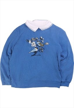 Safield  Flower Sweatshirt Medium Blue