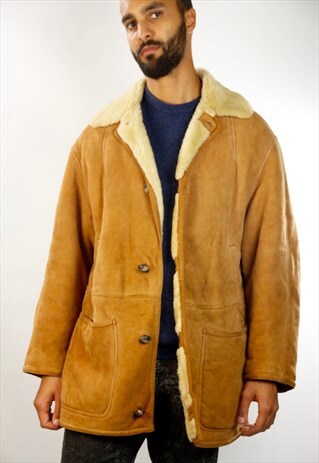 VINTAGE SUEDE COAT / WARM SUEDE COAT / PADDED SUEDE COAT