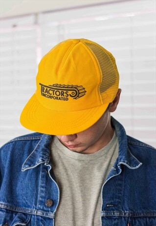 VINTAGE TRACTOR INCORPORATED TRUCKER CAP HAT LOGO 90S X 1.8