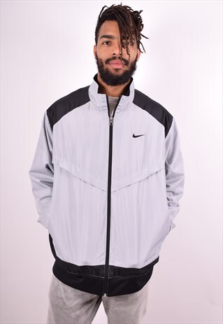 NIKE MENS VINTAGE TRACKSUIT TOP JACKET XXL GREY 90S