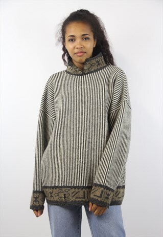 VINTAGE AMAZING WINTER STRIPED JUMPER