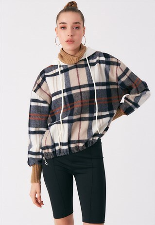 KNITWEAR COLLAR HOODED SWEATSHIRT CAMEL